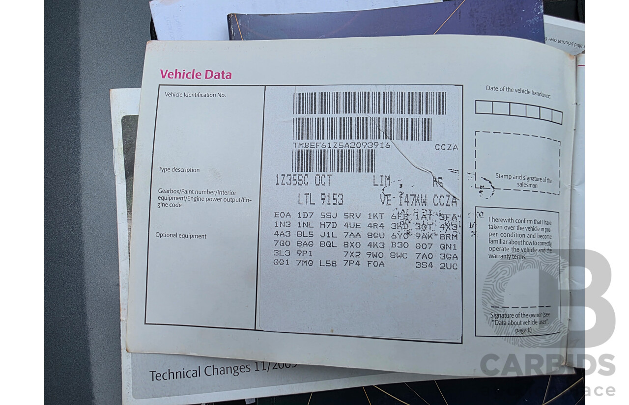 4/2010 Skoda Octavia RS 147 TSI 1Z MY10 5d Hatchback Grey Turbo 2.0L