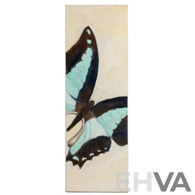 Artist Unknown, (20th Century), Butterfly, Acrylic on Canvas Board, 91 x 30 cm