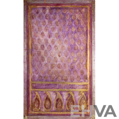 Nerina Lascelles, (20th Century, Australian), Mauve & Gold Maharani, Mixed Media & Gold Leaf on Canvas, 134 x 81 cm