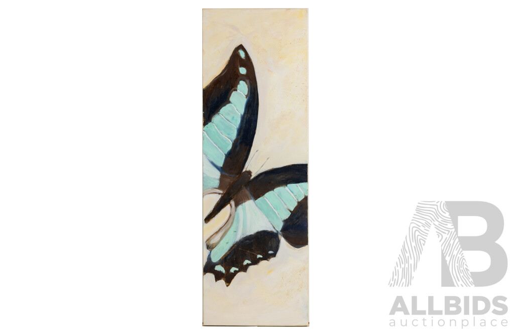 Artist Unknown, (20th Century), Butterfly, Acrylic on Canvas Board, 91 x 30 cm