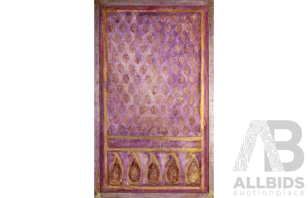 Artist Unknown, (20th Century), Mauve & Gold Maharani, Mixed Media & Gold Leaf on Canvas, 134 x 81 cm