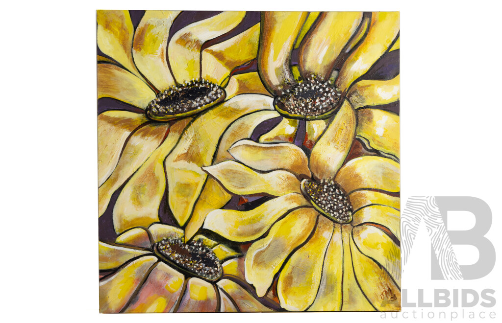 Joyce McFarlane, (20th Century, Australian), Sunshine (2009), Original Acrylic on Canvas, 77 x 77 cm