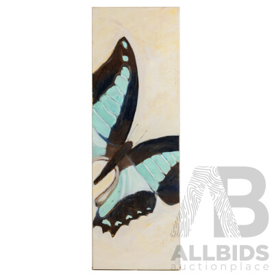 Artist Unknown, (20th Century), Butterfly, Acrylic on Canvas Board, 91 x 30 cm