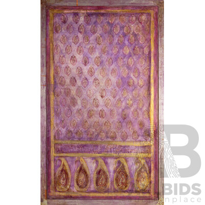 Artist Unknown, (20th Century), Mauve & Gold Maharani, Mixed Media & Gold Leaf on Canvas, 134 x 81 cm