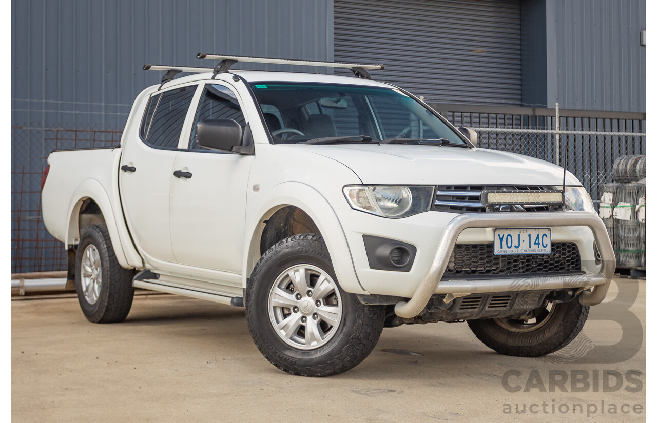 06/2015 Mitsubishi Triton GLX+ (4x4) MN MY15 Double Cab Utility White Turbo Diesel 2.5L