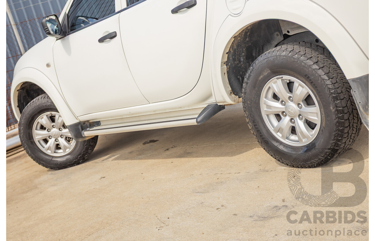 06/2015 Mitsubishi Triton GLX+ (4x4) MN MY15 Double Cab Utility White Turbo Diesel 2.5L