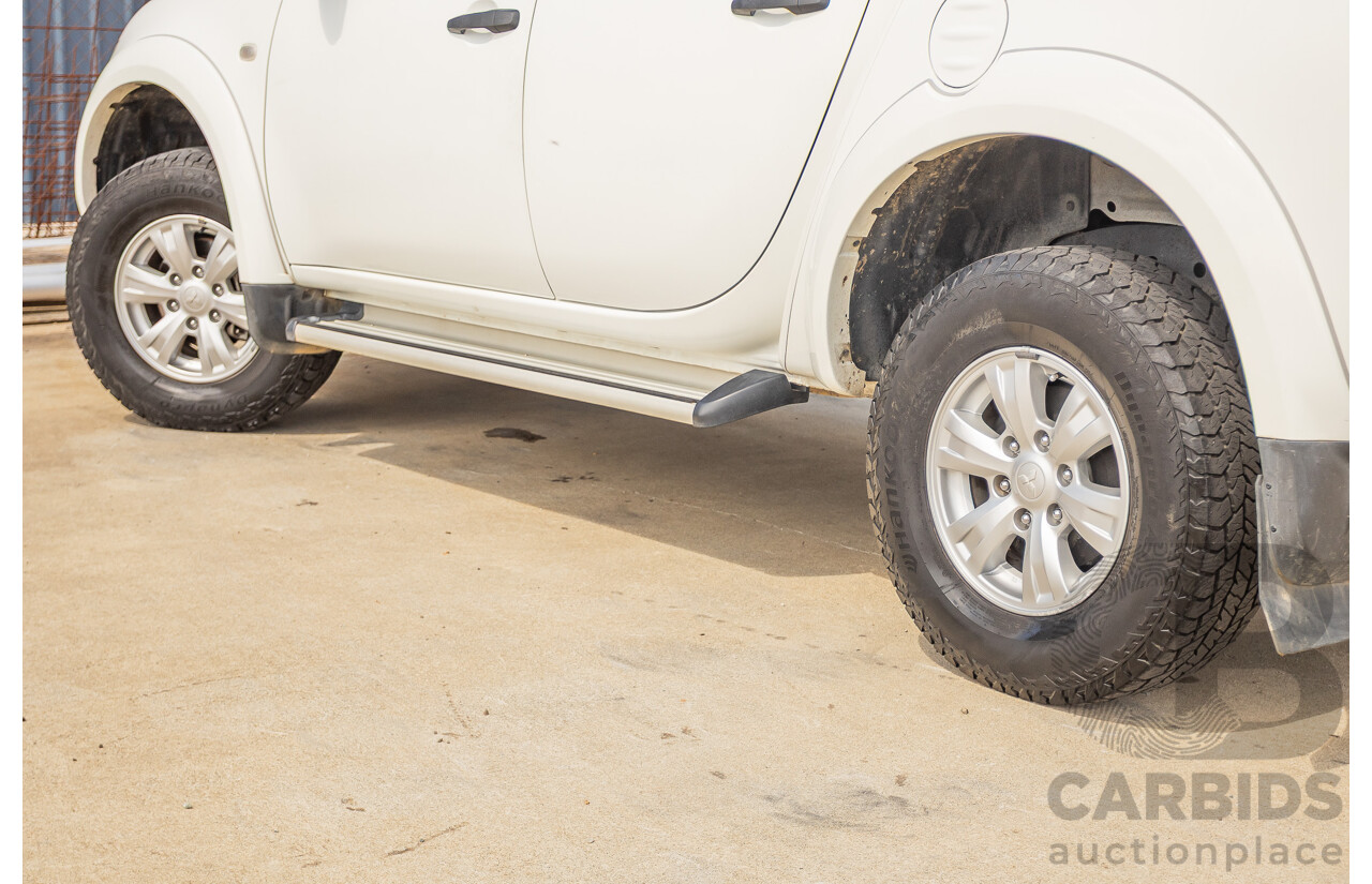 06/2015 Mitsubishi Triton GLX+ (4x4) MN MY15 Double Cab Utility White Turbo Diesel 2.5L