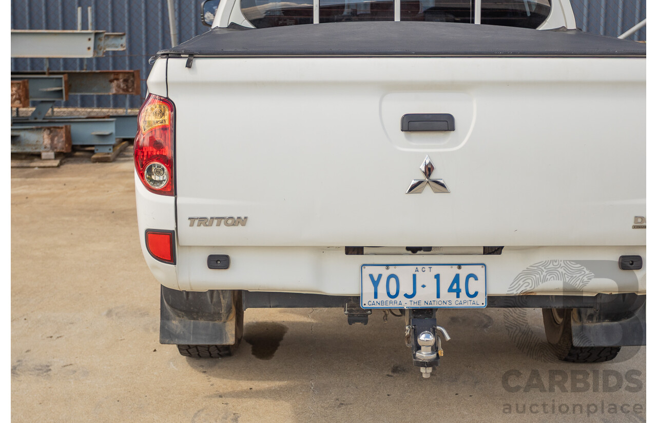 06/2015 Mitsubishi Triton GLX+ (4x4) MN MY15 Double Cab Utility White Turbo Diesel 2.5L