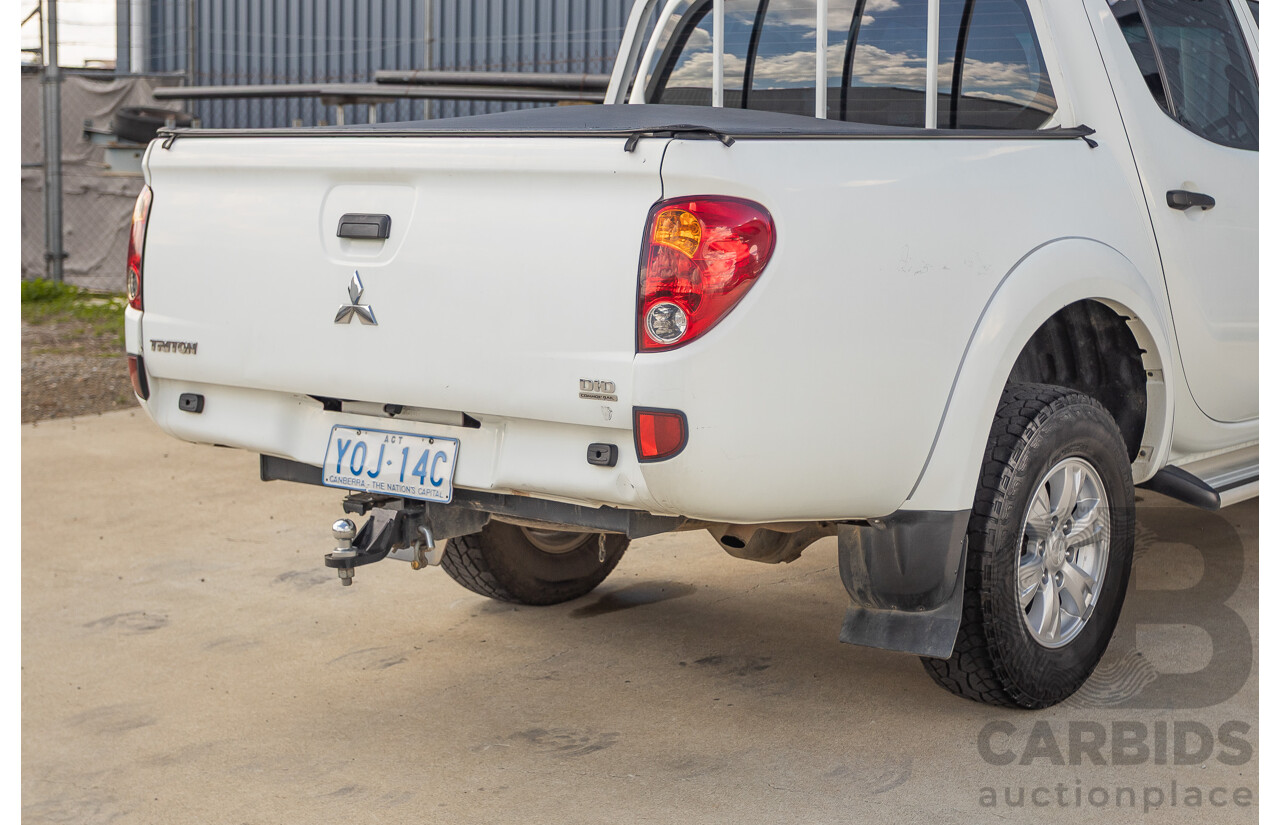 06/2015 Mitsubishi Triton GLX+ (4x4) MN MY15 Double Cab Utility White Turbo Diesel 2.5L