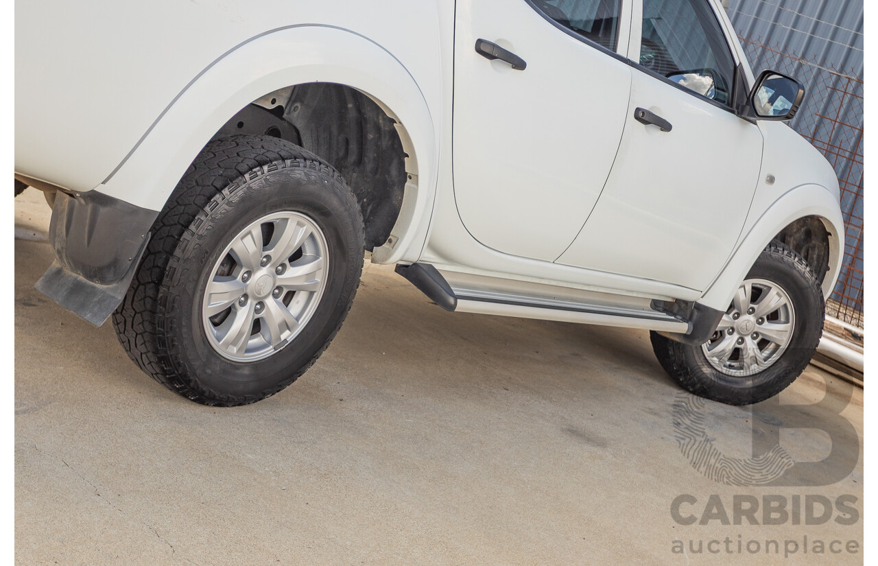 06/2015 Mitsubishi Triton GLX+ (4x4) MN MY15 Double Cab Utility White Turbo Diesel 2.5L