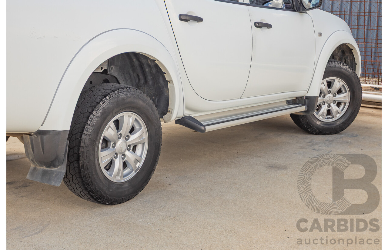 06/2015 Mitsubishi Triton GLX+ (4x4) MN MY15 Double Cab Utility White Turbo Diesel 2.5L