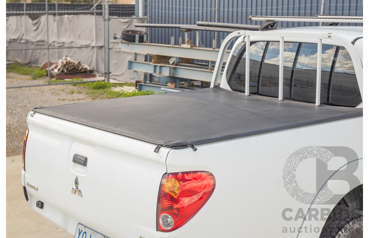 06/2015 Mitsubishi Triton GLX+ (4x4) MN MY15 Double Cab Utility White Turbo Diesel 2.5L