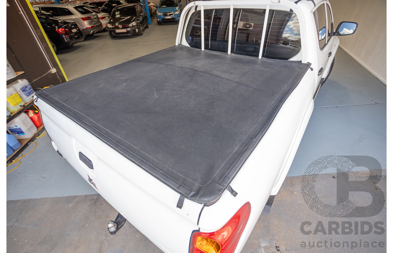 06/2015 Mitsubishi Triton GLX+ (4x4) MN MY15 Double Cab Utility White Turbo Diesel 2.5L