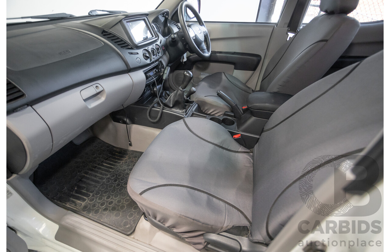 06/2015 Mitsubishi Triton GLX+ (4x4) MN MY15 Double Cab Utility White Turbo Diesel 2.5L