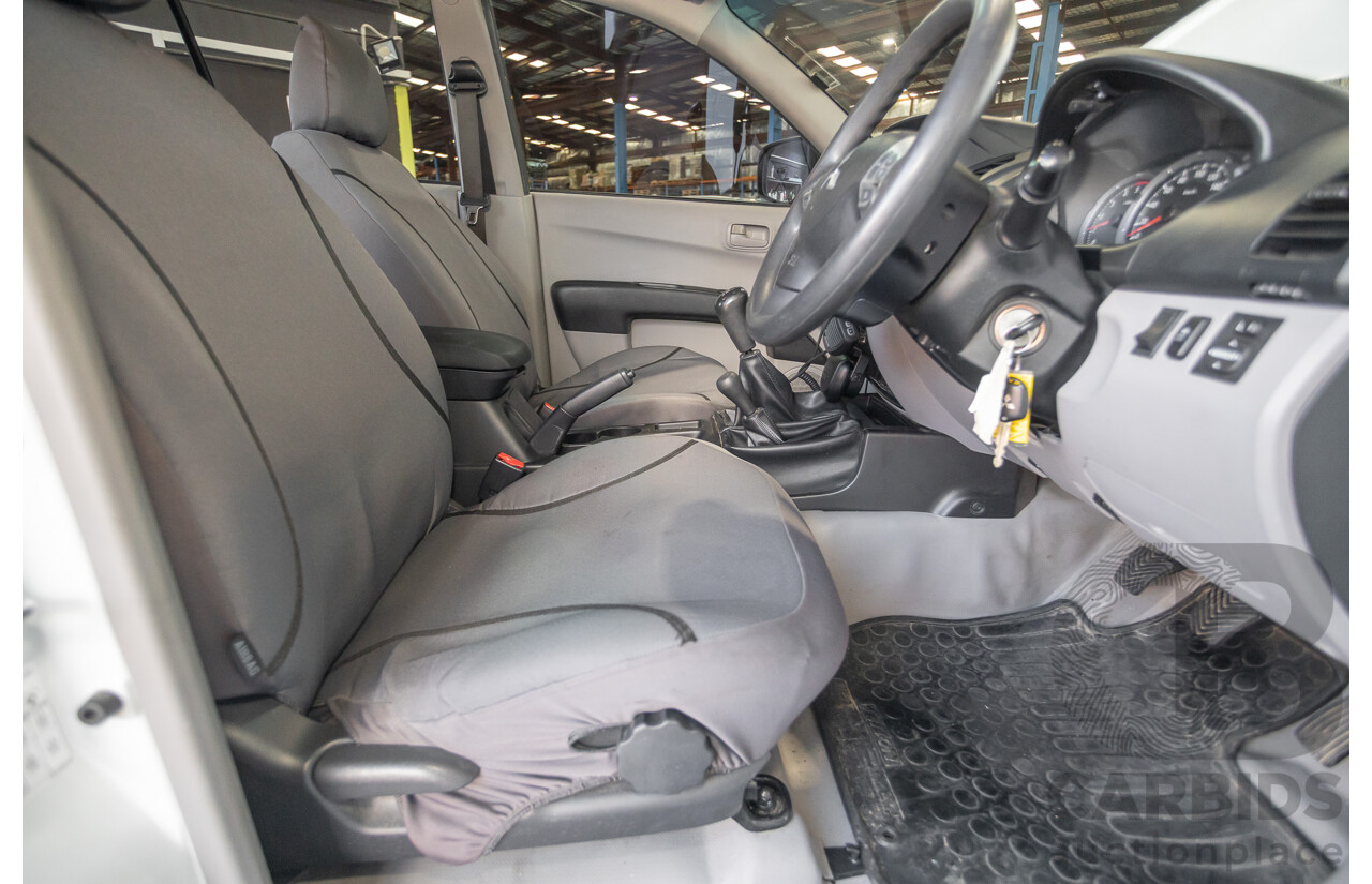 06/2015 Mitsubishi Triton GLX+ (4x4) MN MY15 Double Cab Utility White Turbo Diesel 2.5L