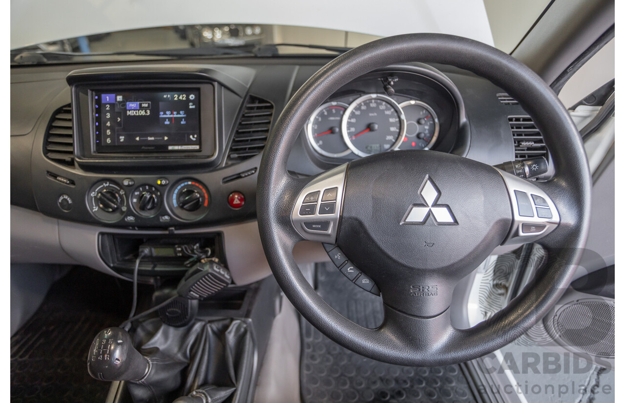 06/2015 Mitsubishi Triton GLX+ (4x4) MN MY15 Double Cab Utility White Turbo Diesel 2.5L