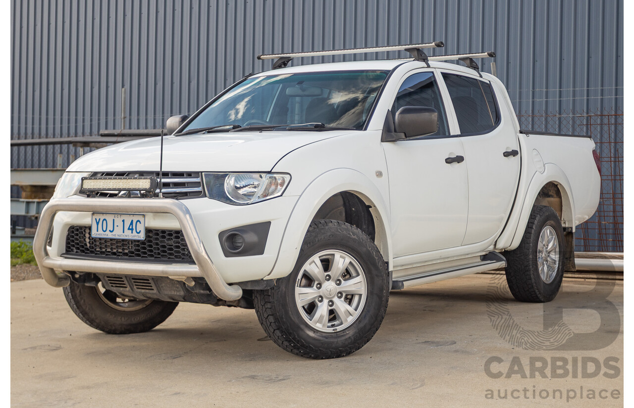 06/2015 Mitsubishi Triton GLX+ (4x4) MN MY15 Double Cab Utility White Turbo Diesel 2.5L