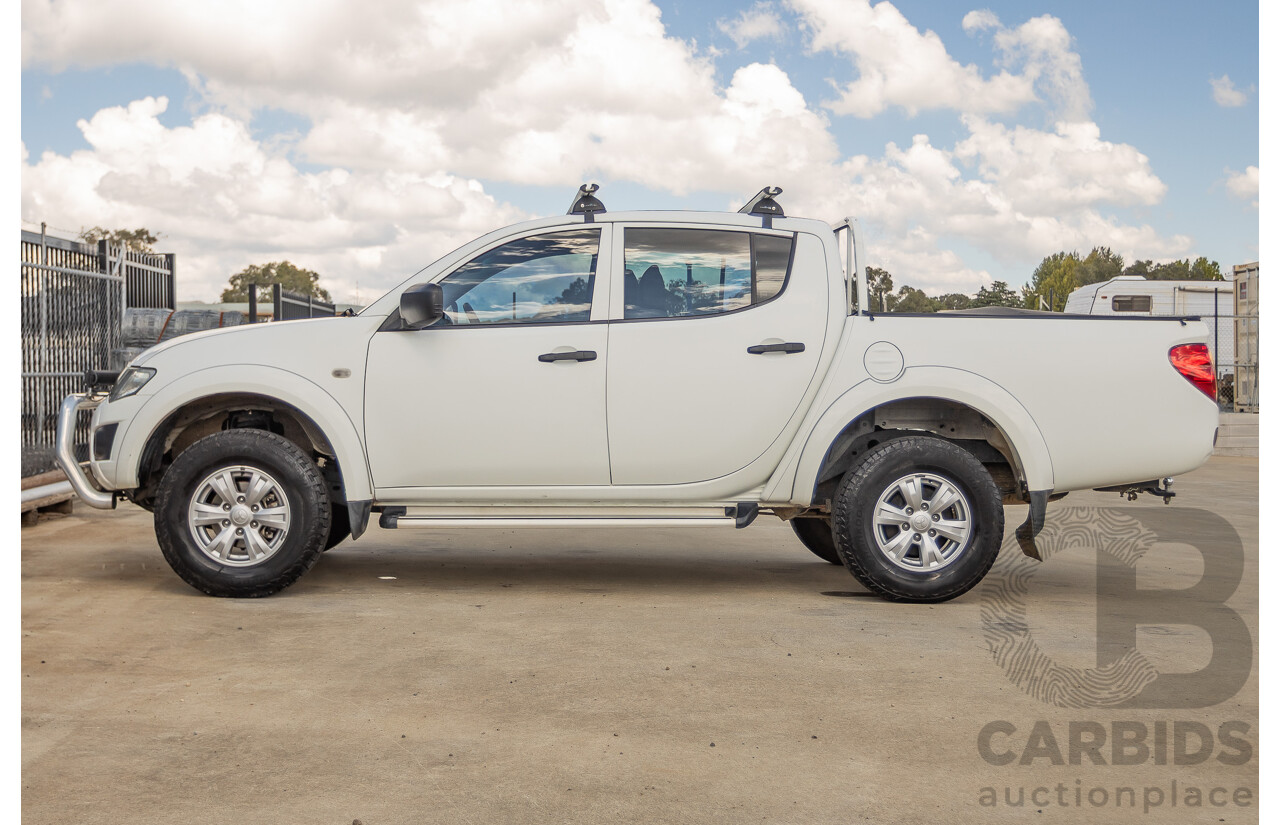 06/2015 Mitsubishi Triton GLX+ (4x4) MN MY15 Double Cab Utility White Turbo Diesel 2.5L