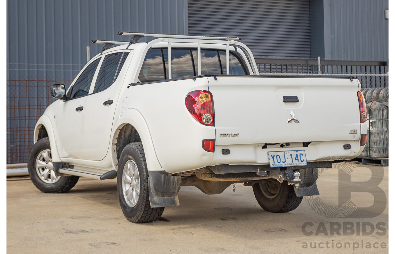 06/2015 Mitsubishi Triton GLX+ (4x4) MN MY15 Double Cab Utility White Turbo Diesel 2.5L