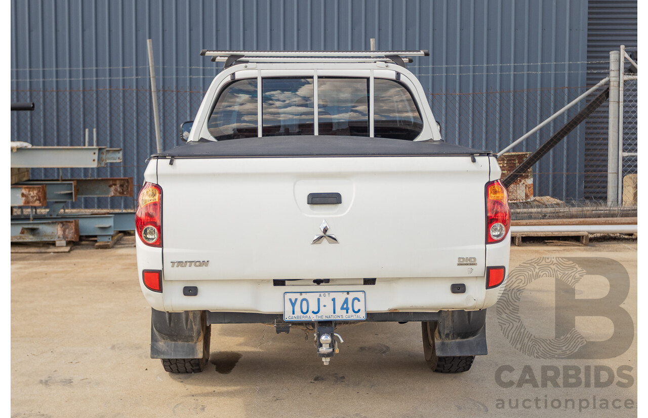 06/2015 Mitsubishi Triton GLX+ (4x4) MN MY15 Double Cab Utility White Turbo Diesel 2.5L