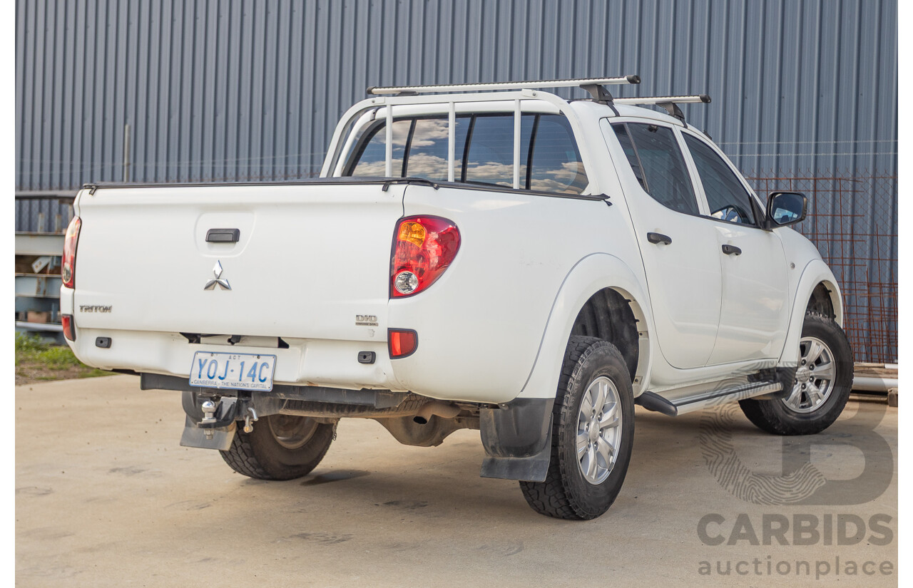 06/2015 Mitsubishi Triton GLX+ (4x4) MN MY15 Double Cab Utility White Turbo Diesel 2.5L
