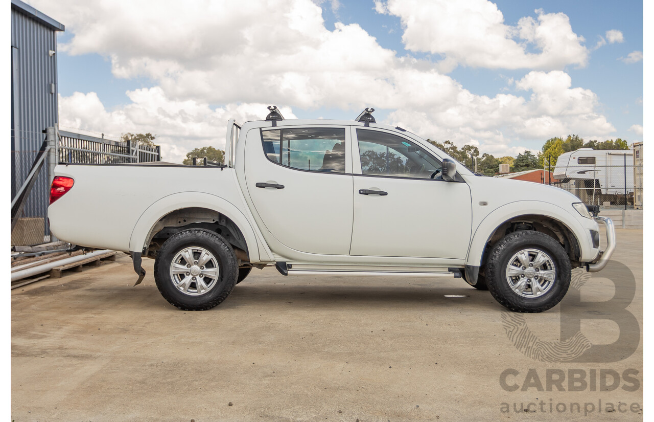 06/2015 Mitsubishi Triton GLX+ (4x4) MN MY15 Double Cab Utility White Turbo Diesel 2.5L