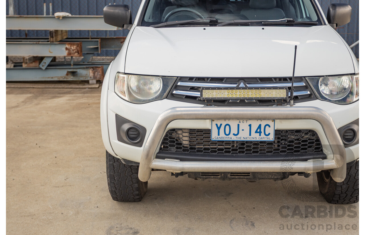 06/2015 Mitsubishi Triton GLX+ (4x4) MN MY15 Double Cab Utility White Turbo Diesel 2.5L