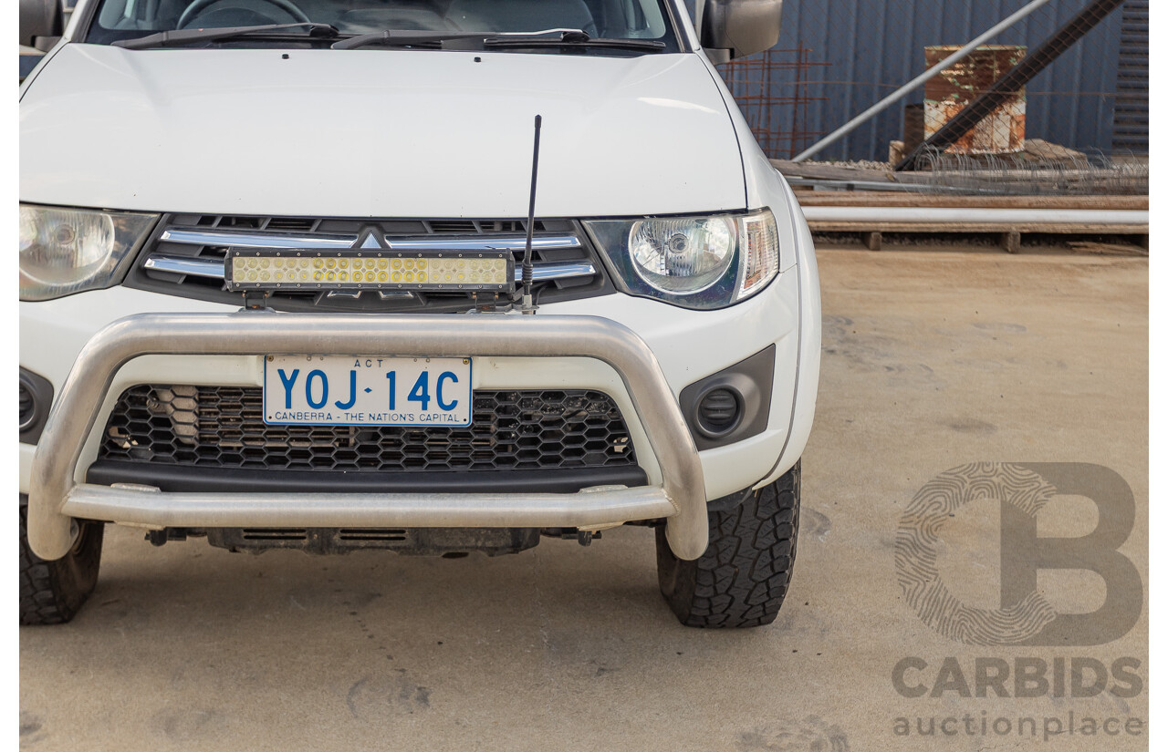 06/2015 Mitsubishi Triton GLX+ (4x4) MN MY15 Double Cab Utility White Turbo Diesel 2.5L