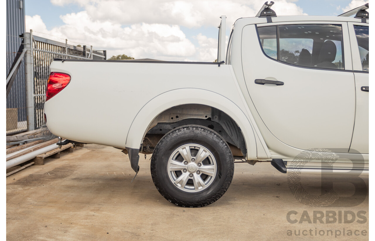 06/2015 Mitsubishi Triton GLX+ (4x4) MN MY15 Double Cab Utility White Turbo Diesel 2.5L