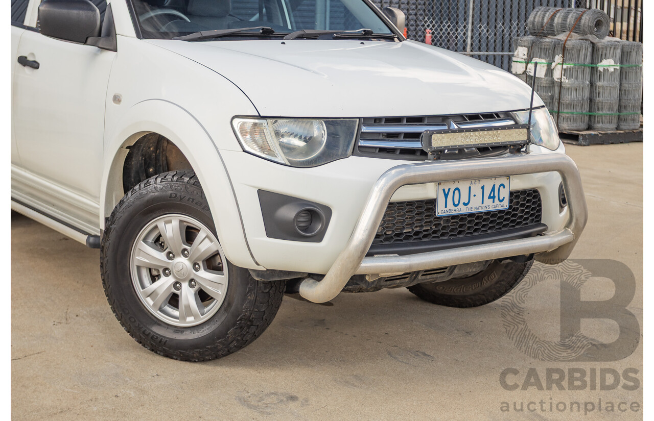 06/2015 Mitsubishi Triton GLX+ (4x4) MN MY15 Double Cab Utility White Turbo Diesel 2.5L