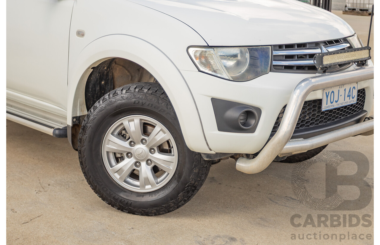 06/2015 Mitsubishi Triton GLX+ (4x4) MN MY15 Double Cab Utility White Turbo Diesel 2.5L