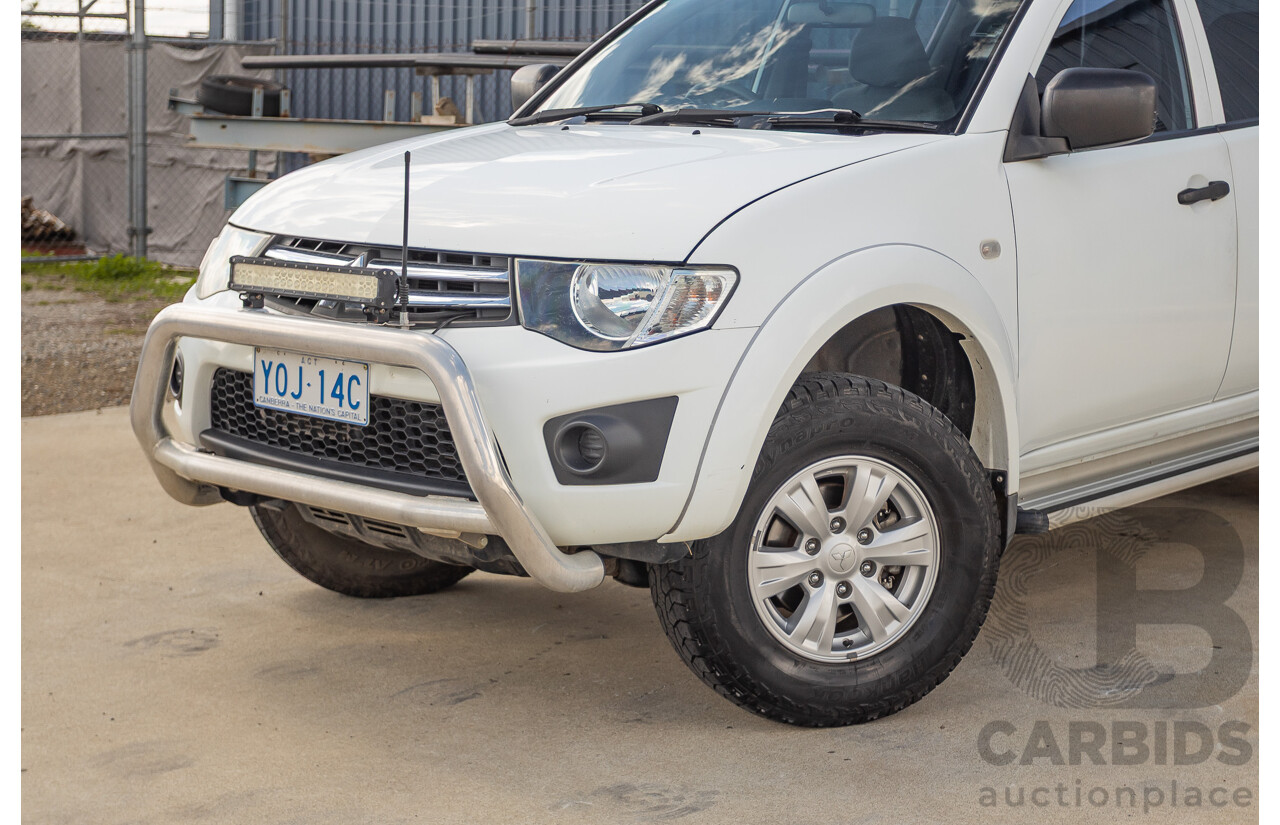 06/2015 Mitsubishi Triton GLX+ (4x4) MN MY15 Double Cab Utility White Turbo Diesel 2.5L
