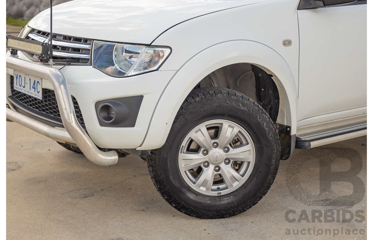 06/2015 Mitsubishi Triton GLX+ (4x4) MN MY15 Double Cab Utility White Turbo Diesel 2.5L