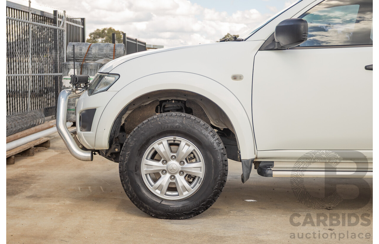 06/2015 Mitsubishi Triton GLX+ (4x4) MN MY15 Double Cab Utility White Turbo Diesel 2.5L