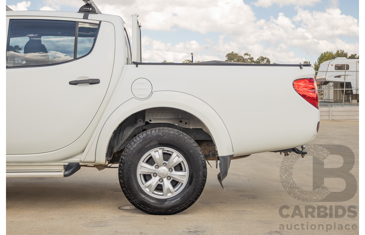 06/2015 Mitsubishi Triton GLX+ (4x4) MN MY15 Double Cab Utility White Turbo Diesel 2.5L