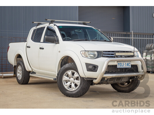 06/2015 Mitsubishi Triton GLX+ (4x4) MN MY15 Double Cab Utility White Turbo Diesel 2.5L