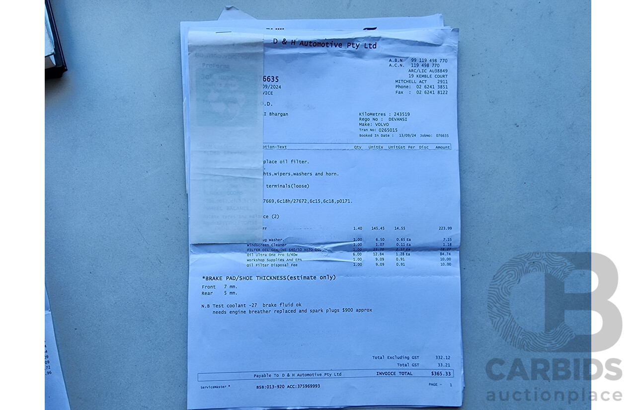 8/2006 Volvo S40 2.4 S MY06 4d Sedan White 2.4L