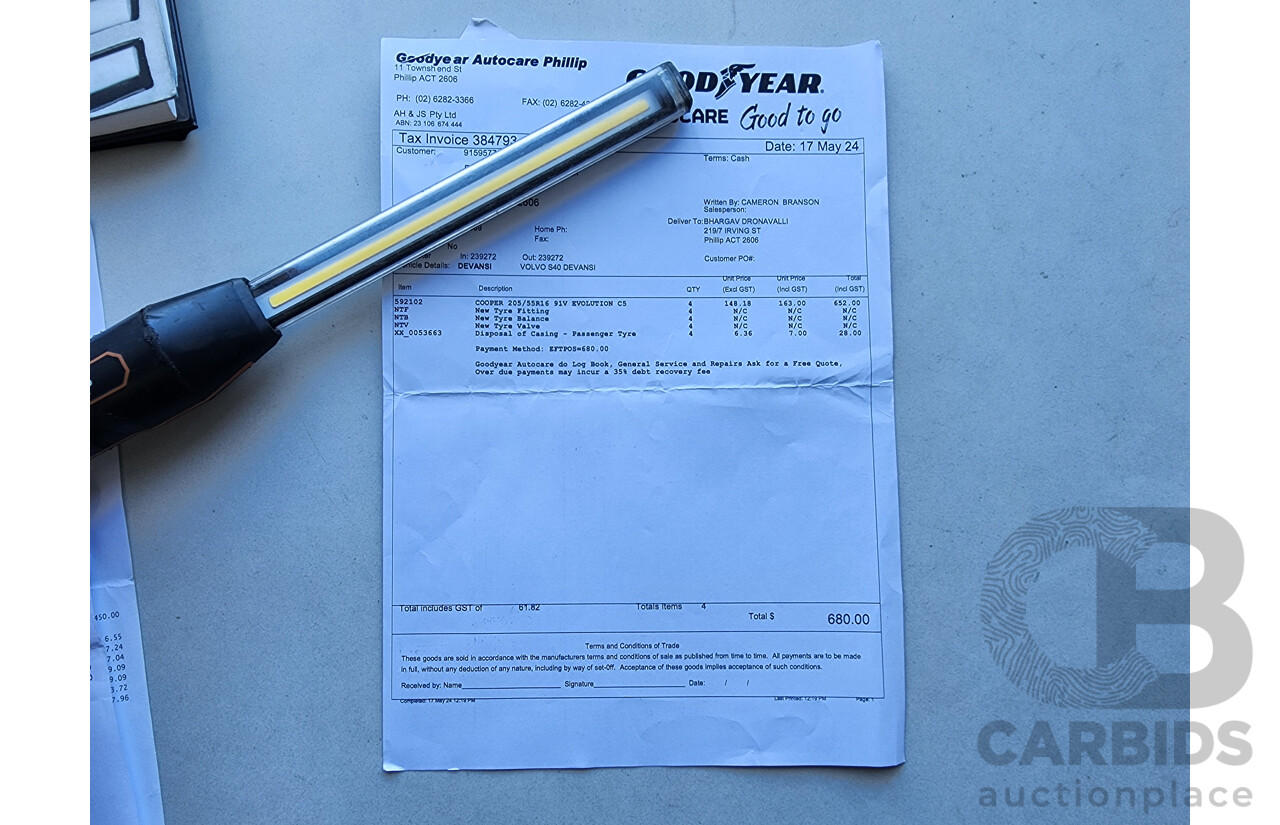 8/2006 Volvo S40 2.4 S MY06 4d Sedan White 2.4L