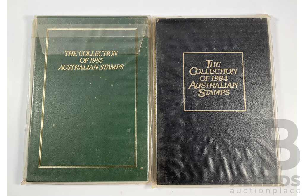 Two Australian Annual Stamp Albums 1984 and 1985 - Face Value $49