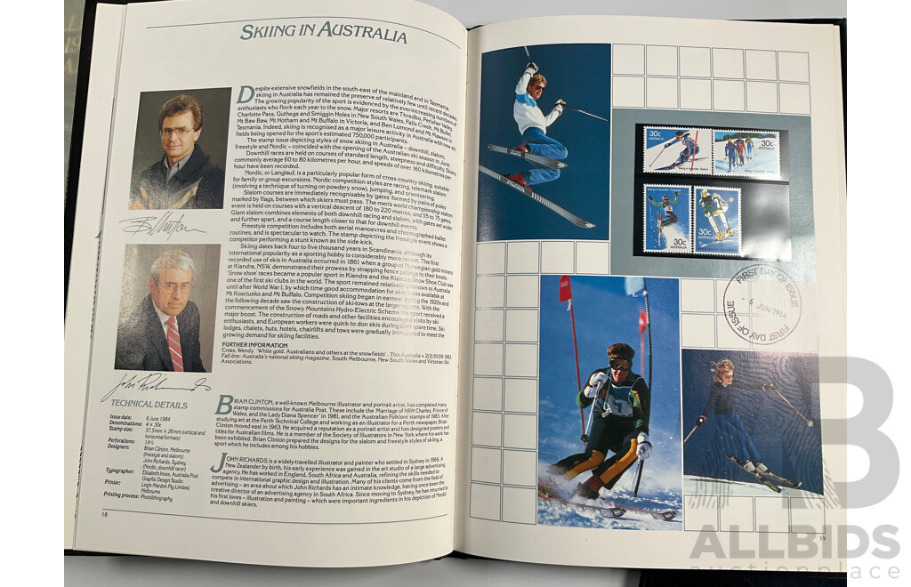 Two Australian Annual Stamp Albums 1984 and 1985 - Face Value $49