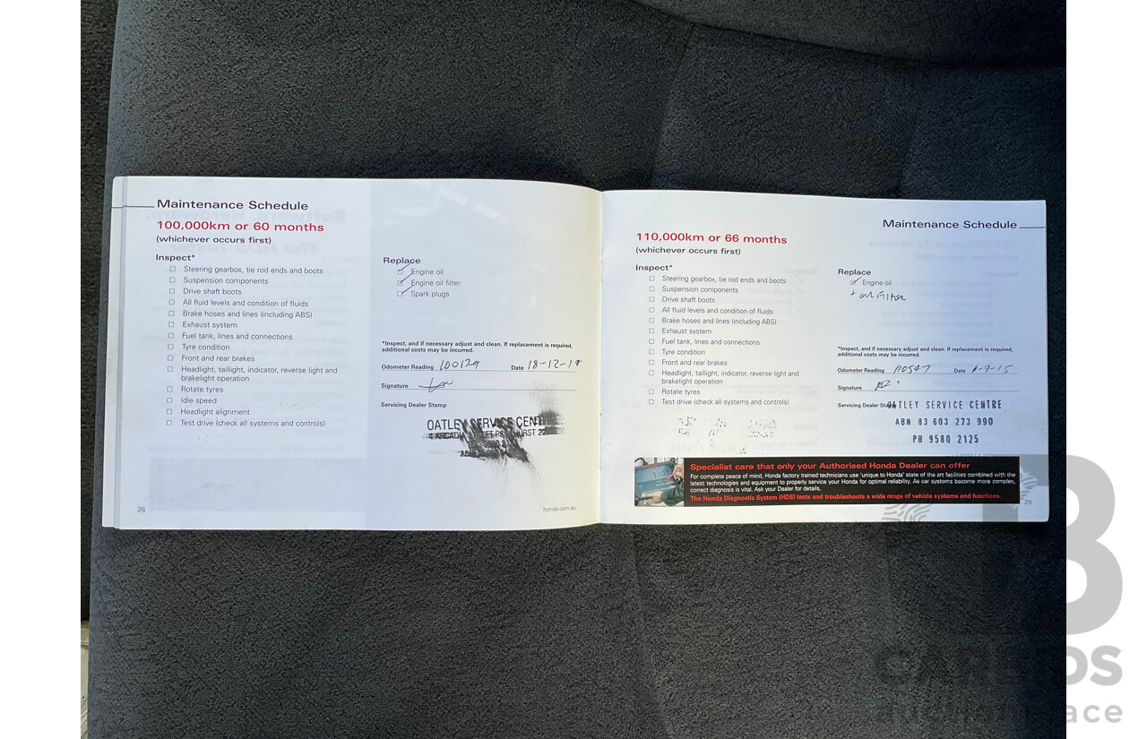 8/2007 Honda Odyssey 20 MY06 4d Wagon Bronze 2.4L 7 Seat