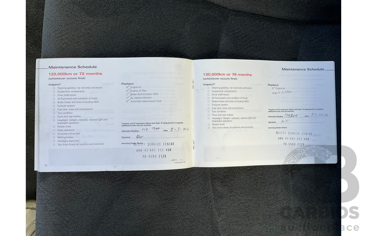 8/2007 Honda Odyssey 20 MY06 4d Wagon Bronze 2.4L 7 Seat
