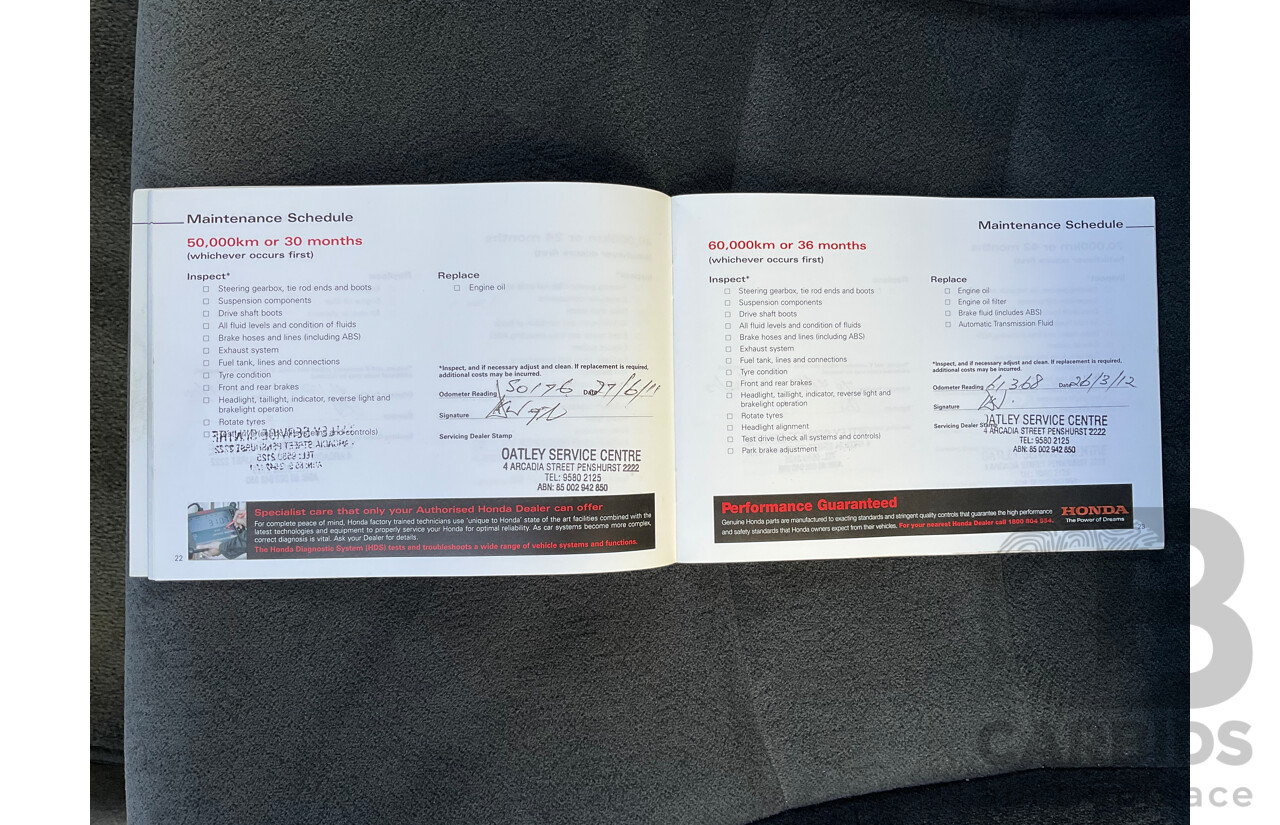 8/2007 Honda Odyssey 20 MY06 4d Wagon Bronze 2.4L - 7 Seater