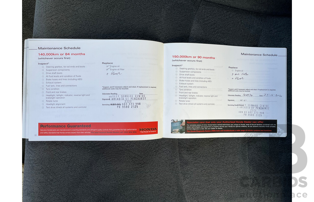 8/2007 Honda Odyssey 20 MY06 4d Wagon Bronze 2.4L - 7 Seater