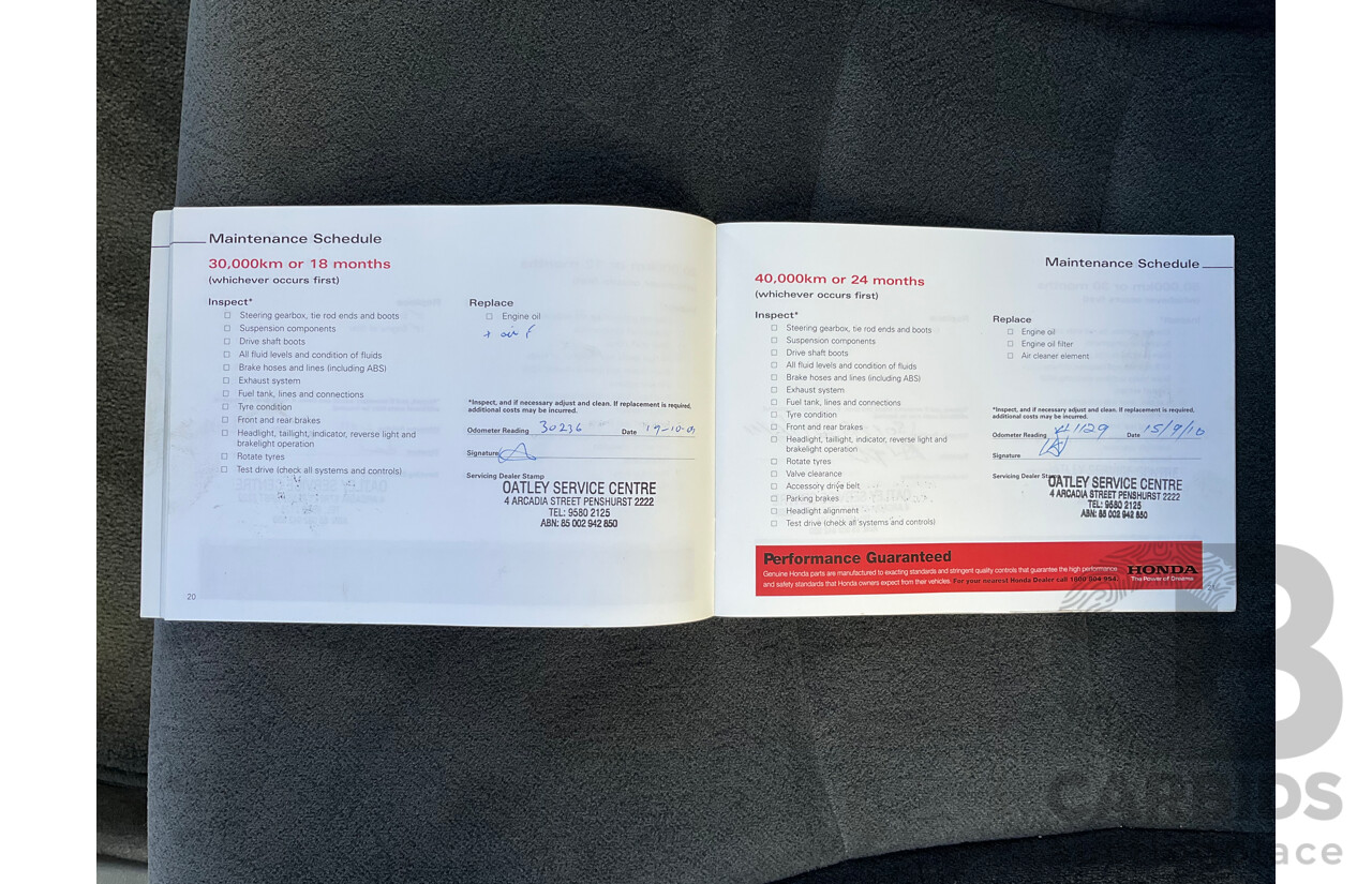 8/2007 Honda Odyssey 20 MY06 4d Wagon Bronze 2.4L 7 Seat