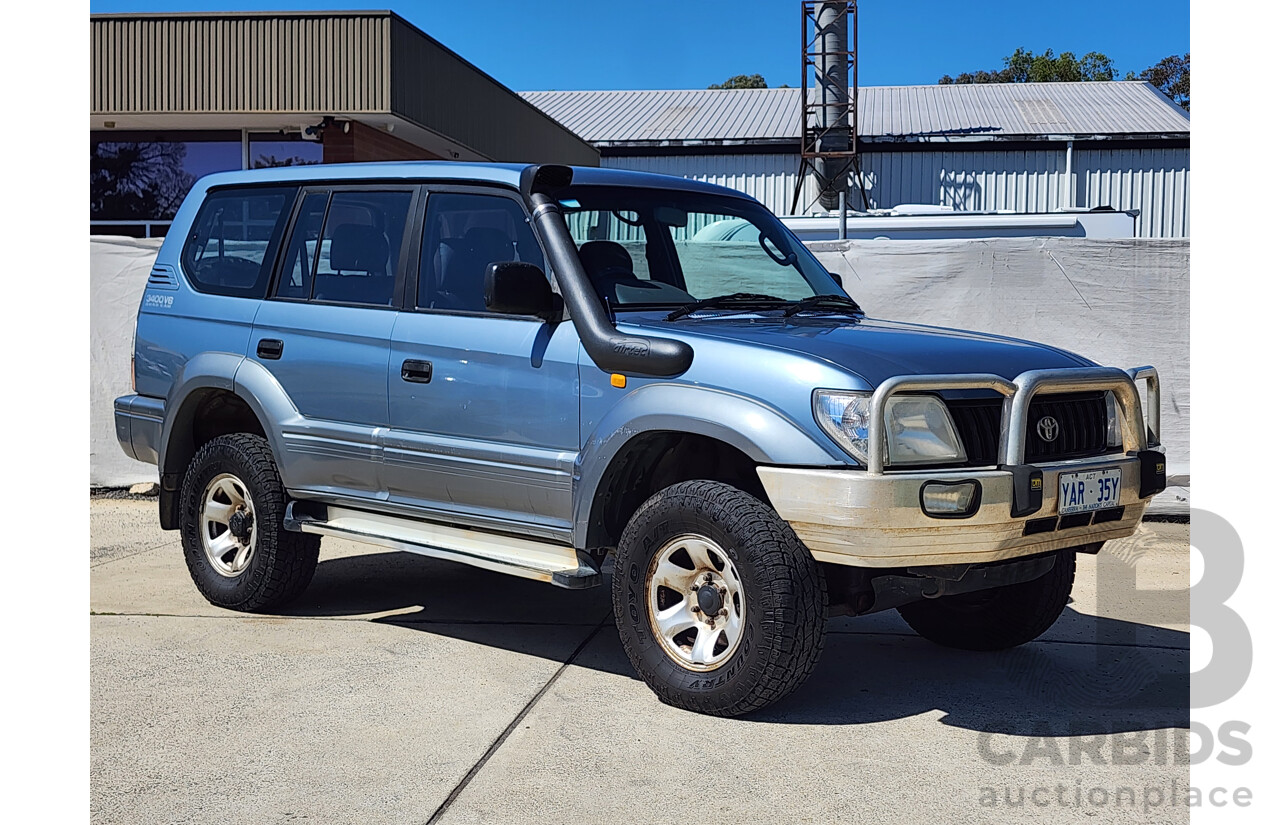 8/1999 Toyota Landcruiser Prado GXL (4x4) VZJ95R 4d Wagon Blue 3.4L