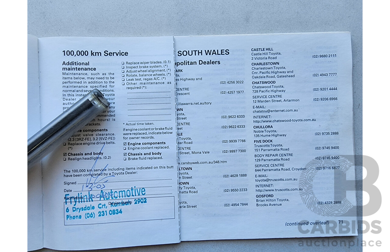 8/1999 Toyota Landcruiser Prado GXL (4x4) VZJ95R 4d Wagon Blue 3.4L