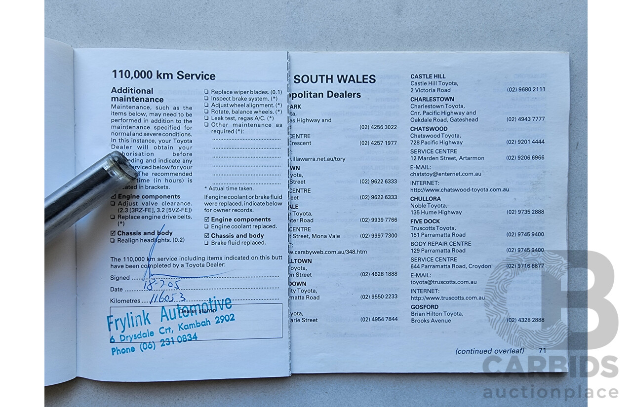 8/1999 Toyota Landcruiser Prado GXL (4x4) VZJ95R 4d Wagon Blue 3.4L