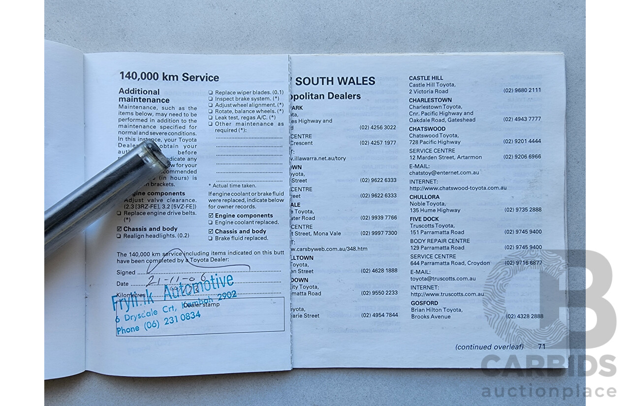 8/1999 Toyota Landcruiser Prado GXL (4x4) VZJ95R 4d Wagon Blue 3.4L