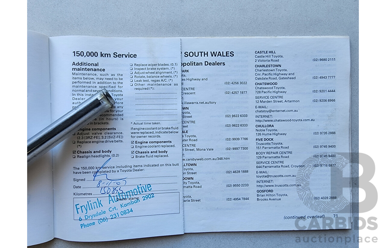 8/1999 Toyota Landcruiser Prado GXL (4x4) VZJ95R 4d Wagon Blue 3.4L